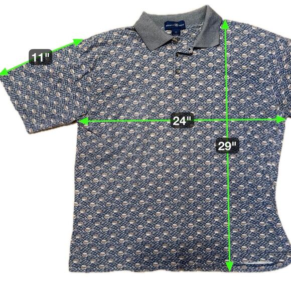 Points West Golf Polo Shirt L Made in Turkey Retro All Over Print - Picture 6 of 6